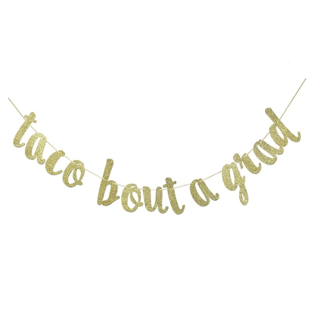Gold Glitter Graduation Banner